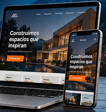 Professional website shown on a laptop and a phone